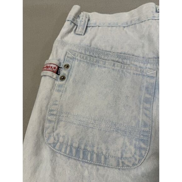 Vintage Union Bay Bleached Carpenter Pleated Old School Light Wash Jeans Size 30 - Picture 11 of 13